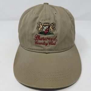 Vintage Sherwood Country Club Hat Cap Strapback Khaki Golf Embroidered Mens 90s